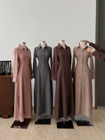 Muat gambar ke penampil Galeri, Kadaka D-0258 Long Sleeves Maxi Dress Waist Scrunch | Dress Panjang Wanita Lengan Panjang
