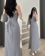 Load image into Gallery viewer, Kadaka Sol Dress | Pleated Maxi Dress with Adjustable Waist | Dress Panjang Pleats Wanita | Riviera Collection D-0265
