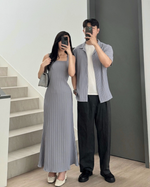 Load image into Gallery viewer, Kadaka Sol Dress | Pleated Maxi Dress with Adjustable Waist | Dress Panjang Pleats Wanita | Riviera Collection D-0265

