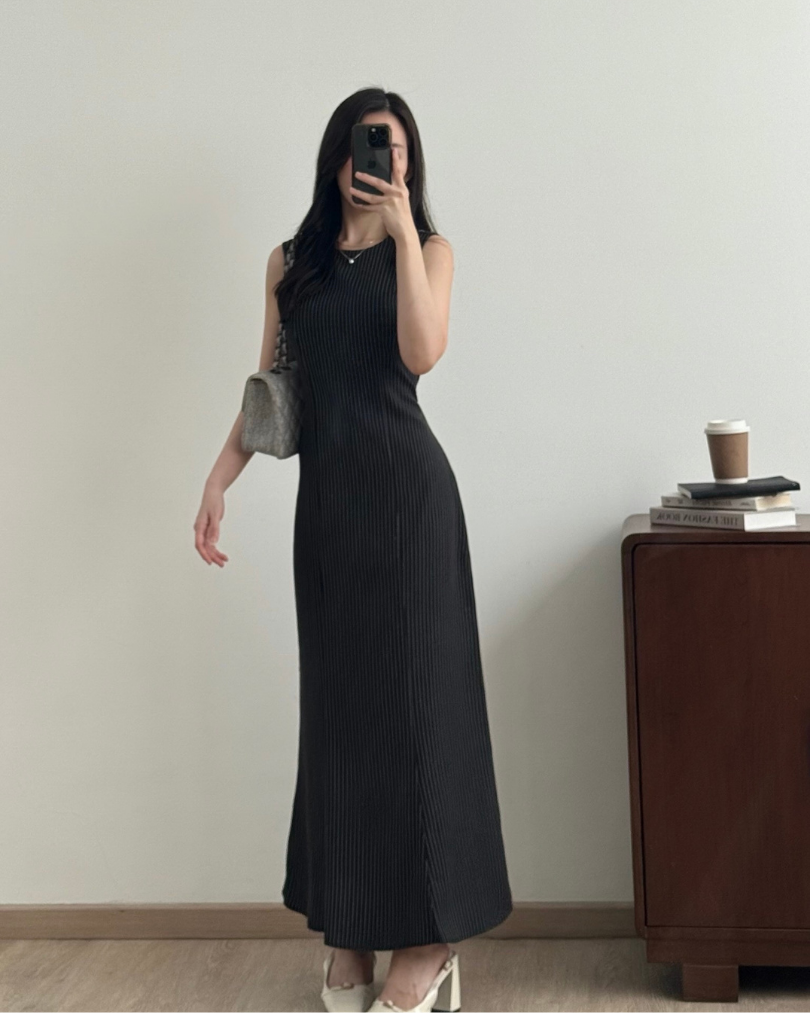 Kadaka Couple Group Family Outfit | Maxi Dress Culotte & Men Shirt Stripes | Office Crush Collection