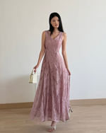 Load image into Gallery viewer, Kadaka D-0267 Maxi Lace Reversible Party Dress | Dress Panjang Brukat Wanita
