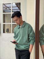 Muat gambar ke penampil Galeri, Kadaka MO-0107 Sweater Pria Fleece Atasan Tangan Panjang Detail Kerah
