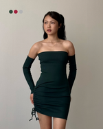 Muat gambar ke penampil Galeri, Kadaka Aria Dress | Bodycon Scrunch Tube Dress | Kemben Long Sleeves | D-0220
