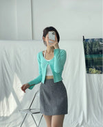 Load image into Gallery viewer, Kadaka T-0518 Crop Cardigan Tank Top Knit | Atasan Cardi Wanita
