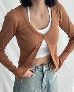 Load image into Gallery viewer, Kadaka T-0518 Crop Cardigan Tank Top Knit | Atasan Cardi Wanita
