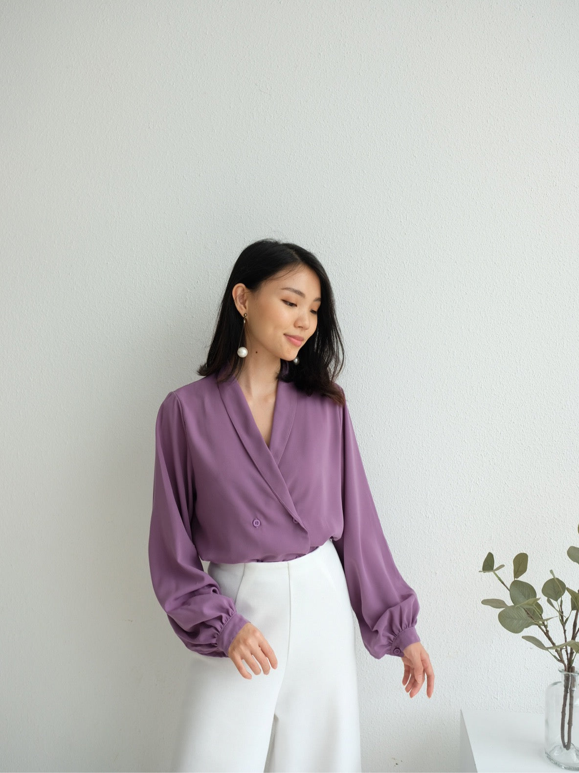 Kadaka T-0340 Blouse Long Sleeves Flowy