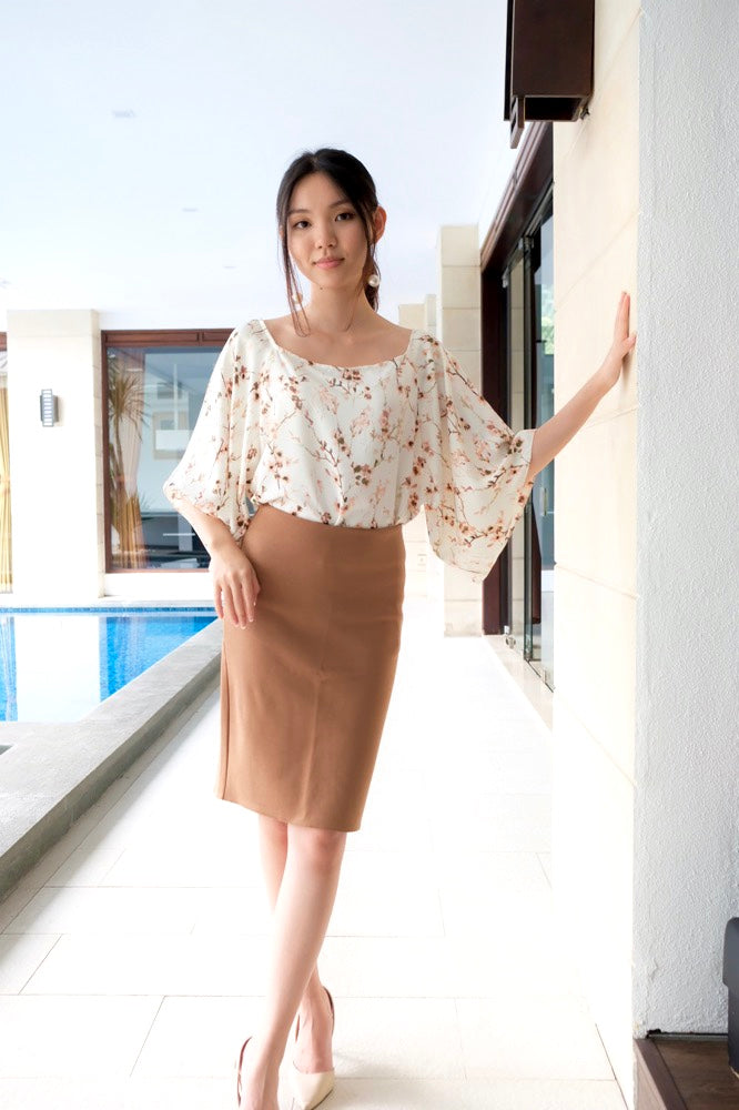 Kadaka T-0262 Top Blouse Korea Floral Pattern