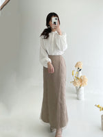 Muat gambar ke penampil Galeri, Kadaka B-0193 Maxi Skirt Satin Chantilly Lace Rok Panjang Wanita
