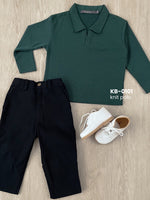 Muat gambar ke penampil Galeri, Kadaka KB-0101 Boys Polo Knit Long Sleeve | Atasan Anak Laki-Laki Tangan Panjang
