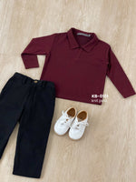 Muat gambar ke penampil Galeri, Kadaka KB-0101 Boys Polo Knit Long Sleeve | Atasan Anak Laki-Laki Tangan Panjang
