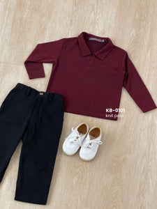 Kadaka KB-0101 Boys Polo Knit Long Sleeve | Atasan Anak Laki-Laki Tangan Panjang