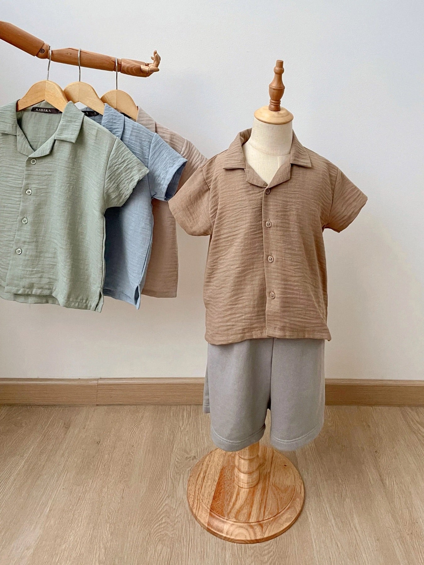 Kadaka KB-0105 Boys Short Sleeve Shirt Linen Crinkle | Kemeja Anak Laki Laki