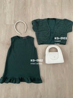 Muat gambar ke penampil Galeri, Kadaka KG-0103 Girls Crop Outer Knit Tweed Kids | Outer Anak Perempuan Rajut
