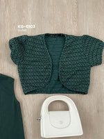 Muat gambar ke penampil Galeri, Kadaka KG-0103 Girls Crop Outer Knit Tweed Kids | Outer Anak Perempuan Rajut
