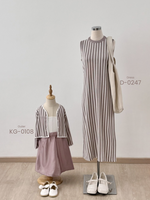 Muat gambar ke penampil Galeri, Kadaka D-0247 Midi Stripes Loose Dress | Dress Panjang Wanita Knit
