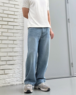 Load image into Gallery viewer, Kadaka Couple Group Family Outfit | Women and Men Loose Denim Pants |  Blue No. 1 Collection
