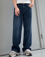 Load image into Gallery viewer, Kadaka Couple Group Family Outfit | Women and Men Loose Denim Pants |  Blue No. 1 Collection
