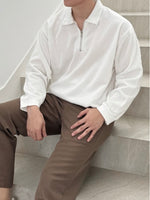 Load image into Gallery viewer, Kadaka MO-0107 Sweater Pria Fleece Atasan Tangan Panjang Detail Kerah
