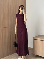 Load image into Gallery viewer, Kadaka D-0251 Maxi Dress with Adjustable Waist | Dress Panjang Wanita Serut
