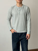 Muat gambar ke penampil Galeri, Kadaka Fuji Henley Top | Long Sleeve Knit Top Men | Atasan Tangan Panjang Pria Knit | koKnitchiwa Collection MT-0129
