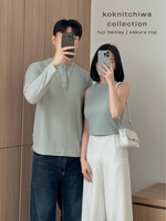 Muat gambar ke penampil Galeri, Kadaka Fuji Henley Top | Long Sleeve Knit Top Men | Atasan Tangan Panjang Pria Knit | koKnitchiwa Collection MT-0129
