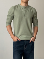 Muat gambar ke penampil Galeri, Kadaka Fuji Henley Top | Long Sleeve Knit Top Men | Atasan Tangan Panjang Pria Knit | koKnitchiwa Collection MT-0129
