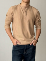 Muat gambar ke penampil Galeri, Kadaka Fuji Henley Top | Long Sleeve Knit Top Men | Atasan Tangan Panjang Pria Knit | koKnitchiwa Collection MT-0129
