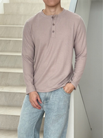 Muat gambar ke penampil Galeri, Kadaka Fuji Henley Top | Long Sleeve Knit Top Men | Atasan Tangan Panjang Pria Knit | koKnitchiwa Collection MT-0129

