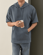 Load image into Gallery viewer, Kadaka MT-0139 Top Hoodie Pria Atasan Tangan Pendek Fleece
