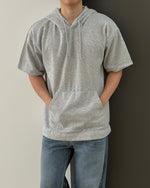 Load image into Gallery viewer, Kadaka MT-0139 Top Hoodie Pria Atasan Tangan Pendek Fleece
