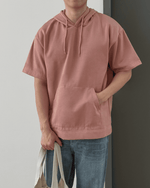 Load image into Gallery viewer, Kadaka MT-0139 Top Hoodie Pria Atasan Tangan Pendek Fleece
