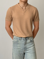 Muat gambar ke penampil Galeri, Kadaka Kaede Vneck Top | Men Knit Top | Atasan Pria Tangan Pendek | koKnitchiwa Collection MT-0169
