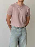 Muat gambar ke penampil Galeri, Kadaka Kaede Vneck Top | Men Knit Top | Atasan Pria Tangan Pendek | koKnitchiwa Collection MT-0169
