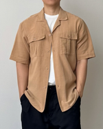 Muat gambar ke penampil Galeri, Kadaka Flynn Shirt | Mens Linen Shirt with Pockets | Kemeja Men Tangan Pendek Pria Linen Detail Pockets | MT-0185
