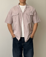 Muat gambar ke penampil Galeri, Kadaka Flynn Shirt | Mens Linen Shirt with Pockets | Kemeja Men Tangan Pendek Pria Linen Detail Pockets | MT-0185
