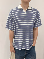 Load image into Gallery viewer, Kadaka MT-0212 Top Polo Knit Men | Atasan Polo Pria Knit Stripes | Love Line Collection 1.0
