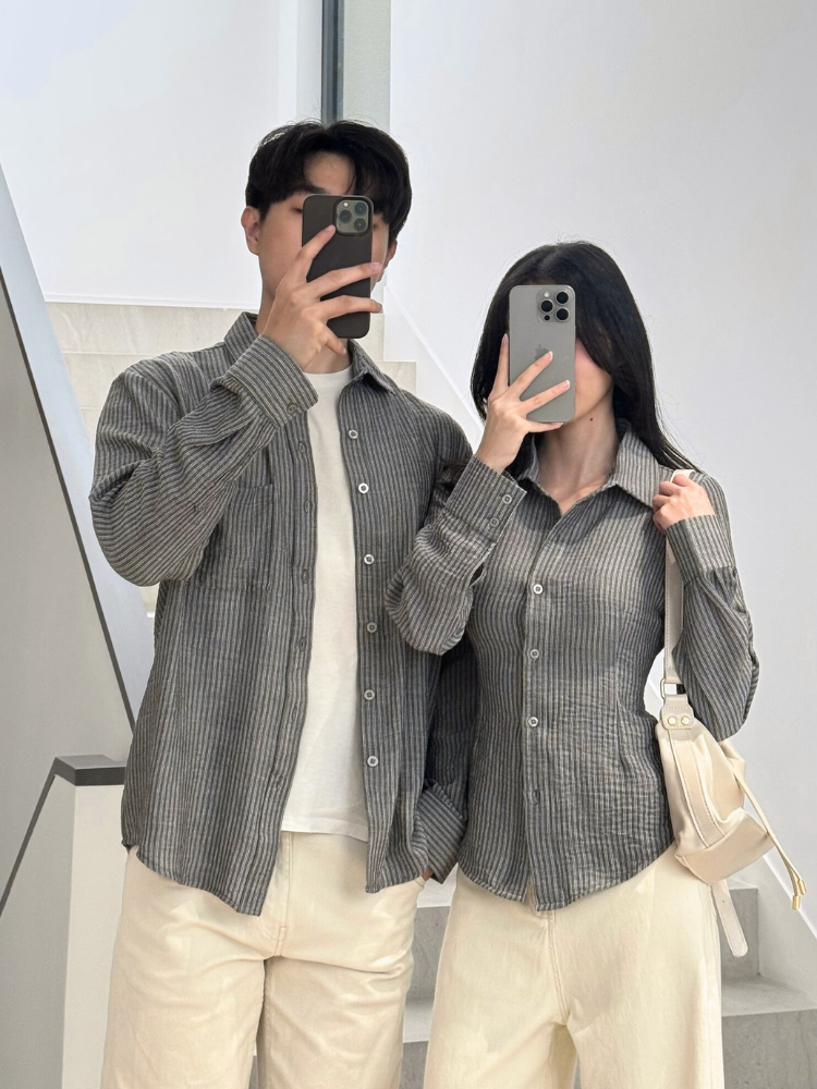 Kadaka Couple Outfit | Long Sleeve Fitted Shirt & Men Top Shirt | Curated Curriculum Collection