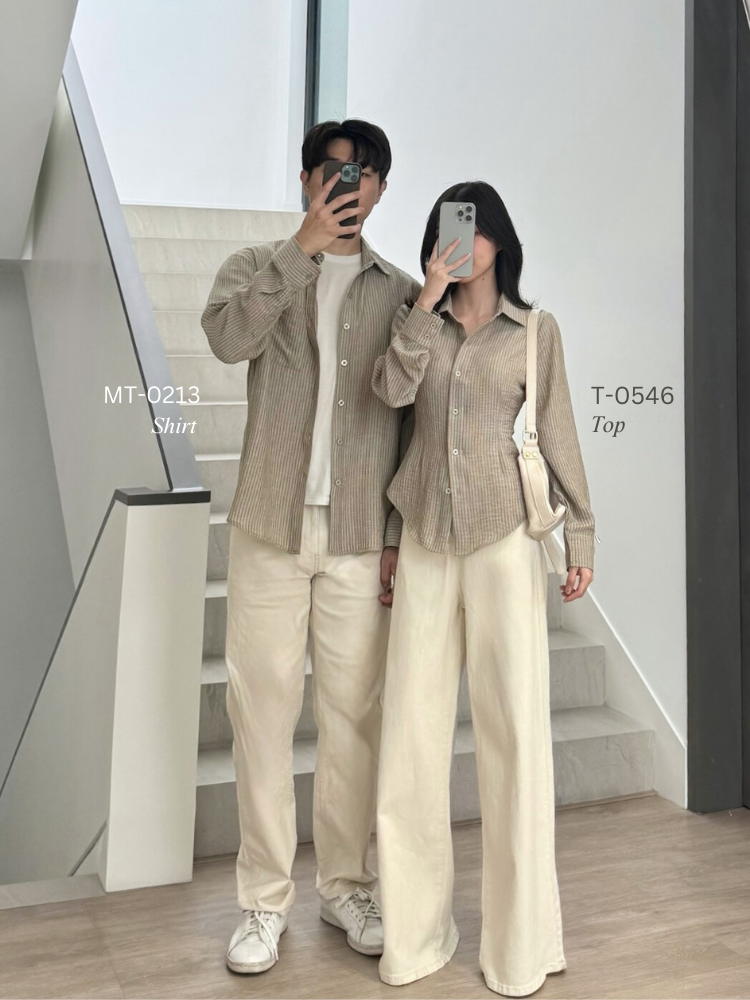 Kadaka Couple Outfit | Long Sleeve Fitted Shirt & Men Top Shirt | Curated Curriculum Collection