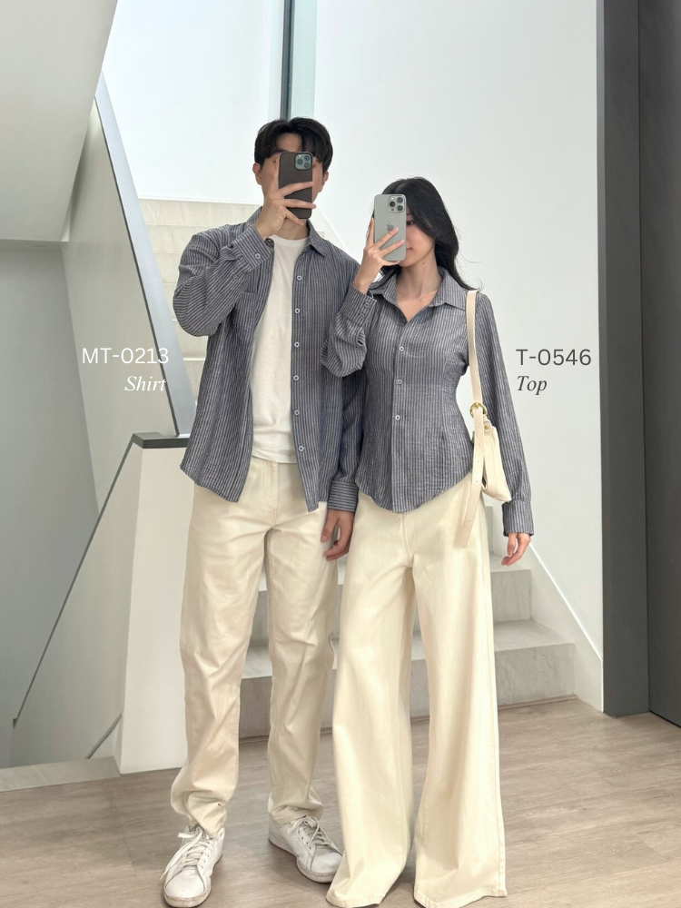 Kadaka Couple Outfit | Long Sleeve Fitted Shirt & Men Top Shirt | Curated Curriculum Collection