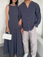 Load image into Gallery viewer, Kadaka Couple Group Family Outfit | Maxi Square and Vneck Dress Cape Outer | The Classic Charm Collection (2)
