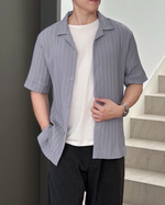 Load image into Gallery viewer, Kadaka Coast Shirt | Short Sleeve Shirt Men Pleats | Kemeja Pria Lengan Pendek Kerah Tidur | Riviera Collection MT-0226

