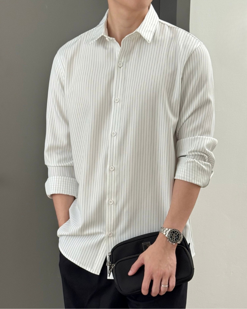 Kadaka Couple Group Family Outfit | Maxi Dress Culotte & Men Shirt Stripes | Office Crush Collection