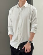 Load image into Gallery viewer, Kadaka Couple Group Family Outfit | Maxi Dress Culotte &amp; Men Shirt Stripes | Office Crush Collection
