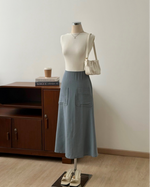 Load image into Gallery viewer, Kadaka D-0239 Contrast Midi Dress Linen with Pockets | Dress Wanita
