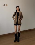 Muat gambar ke penampil Galeri, Kadaka Latte Blazer | Blazer with Detachable Belt | Out for Coffee Collection | O-0185

