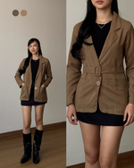 Muat gambar ke penampil Galeri, Kadaka Latte Blazer | Blazer with Detachable Belt | Out for Coffee Collection | O-0185
