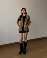 Load image into Gallery viewer, Kadaka O-0185 Blazer with Belt - Cold Brew Blazer
