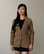 Load image into Gallery viewer, Kadaka O-0185 Blazer with Belt - Cold Brew Blazer
