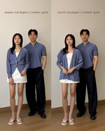 Muat gambar ke penampil Galeri, Kadaka Alpine Collection | Knit Outer Cardigan and Polo Shirt | Couple Outfit | Aspen, Timber, North
