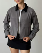 Muat gambar ke penampil Galeri, Kadaka Soho Jacket | Outer with Corduroy Collar | Jaket Wanita | Brooklyn Collection O-0218

